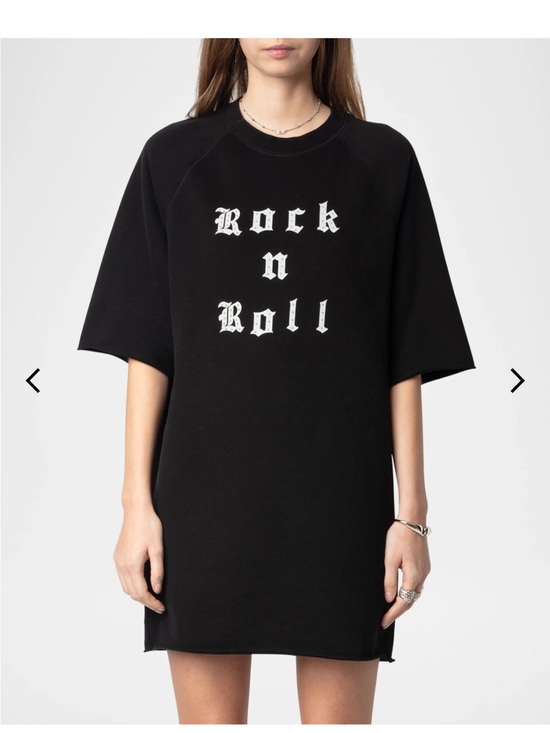 zadig and voltair Dresses & Skirts - Black Graphic 'Rock n Roll' Mini T-Shirt Dress